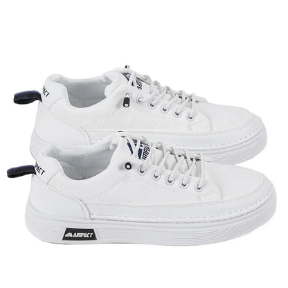 Men's Punk Skate Shoes w/Leather & Canvas, Breathable Elevated Platform