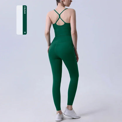 2 Piece Yoga  Set Push Up Sports Bra Leggings