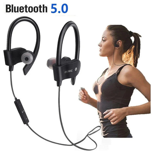 Wireless  Ear Hook Earbuds Bluetooth Neckband With Mic  Earphones