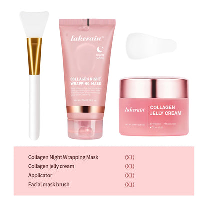 75ml Collagen Peel-off Mask Night Wrapping Facial Mud Firming mask Daily 100g Collagen Jelly Cream