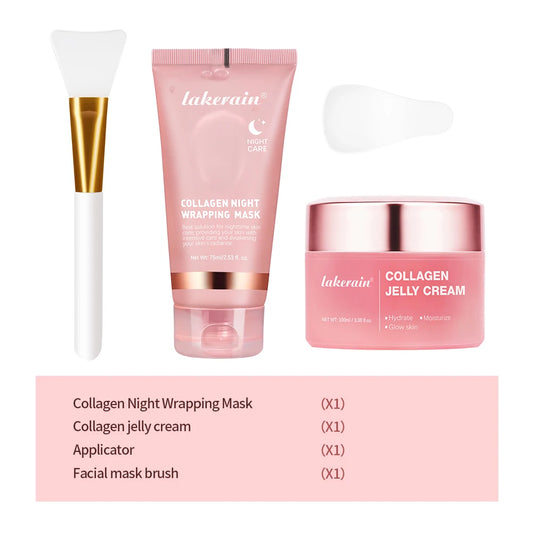 75ml Collagen Peel-off Mask Night Wrapping Facial Mud Firming mask Daily 100g Collagen Jelly Cream
