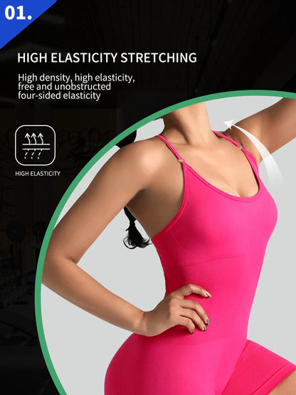 One-Piece Yoga Jumpsuit Skinny Short
