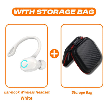 Wireless Bluetooth Earphones HIFI Bass With HD MIC Ear-Hook Earbuds Noise Cancelling Life Waterproof
