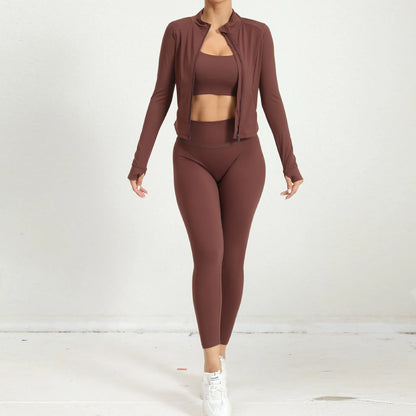 2 Pcs Gym Set  Jacket With Matching Leggings