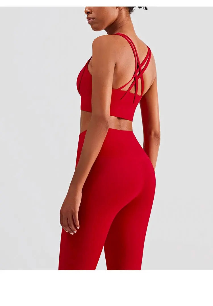 2 Piece Yoga Push Up  Sports Bra Leggings Suit