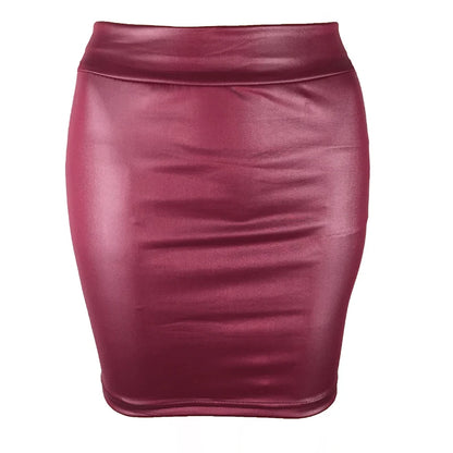 Leather Matte Slim Mini Short High Waist Skirt