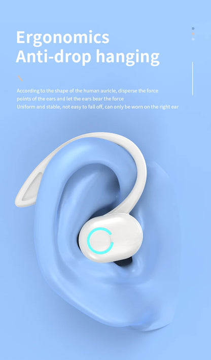 Wireless Bluetooth Earphones HIFI Bass With HD MIC Ear-Hook Earbuds Noise Cancelling Life Waterproof