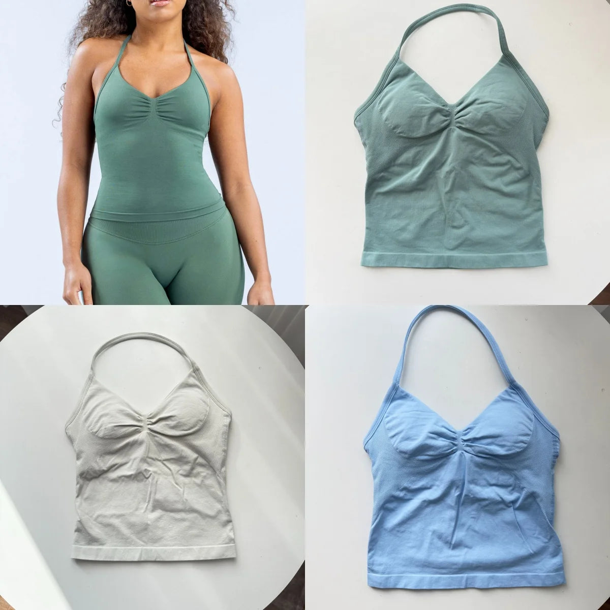 Strappy Yoga Top - Backless  Built-in Bra & Removable Cups for Running