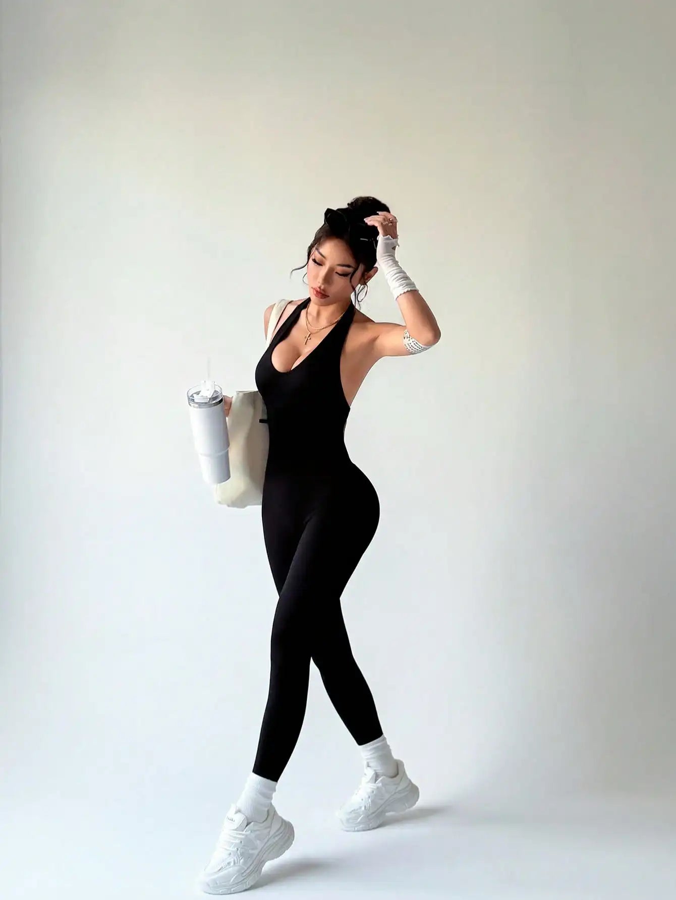 One-Piece Yoga Jumpsuit Skinny Short