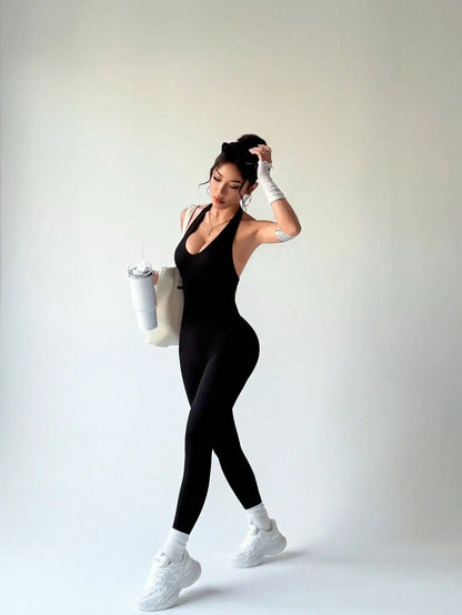 One-Piece Yoga Jumpsuit Skinny Short