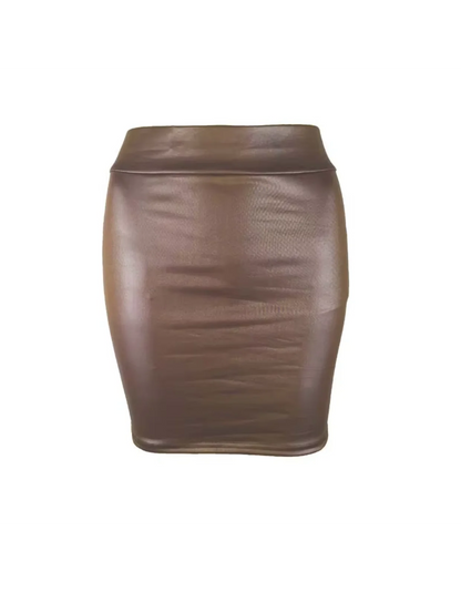 Leather Matte Slim Mini Short High Waist Skirt