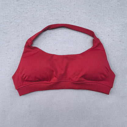 Halter Seamless Yoga Bra Padded Backless Crop Top Push Up