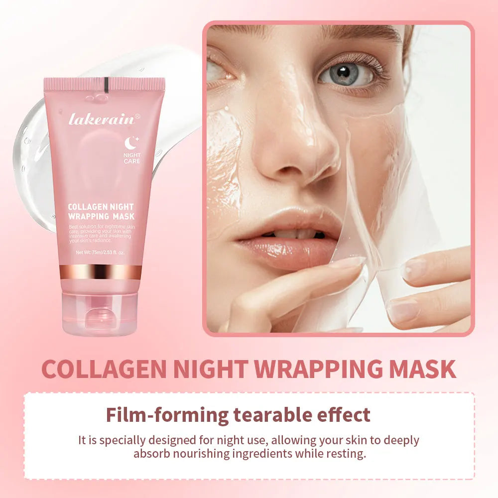 75ml Collagen Peel-off Mask Night Wrapping Facial Mud Firming mask Daily 100g Collagen Jelly Cream