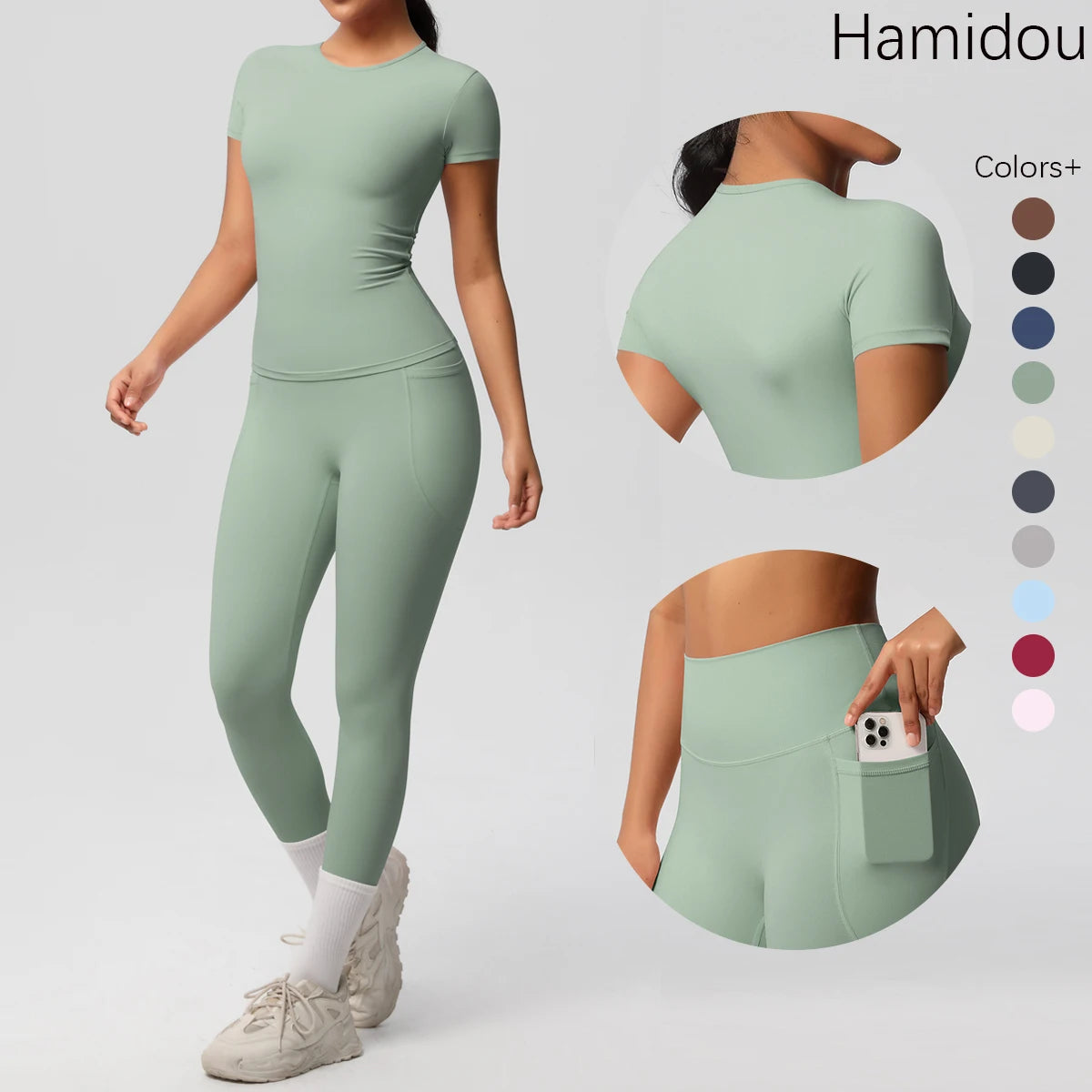 Women 2pcs Patchwork Sport Yoga Suit