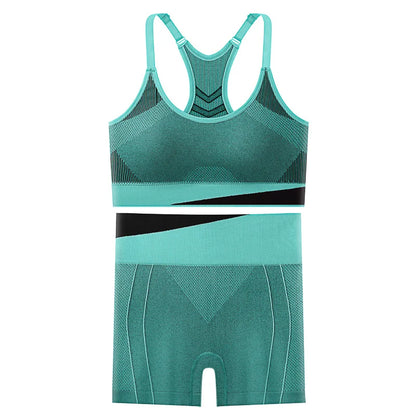 2 Piece Yoga Set Women Running Shorts and Sports  Bra