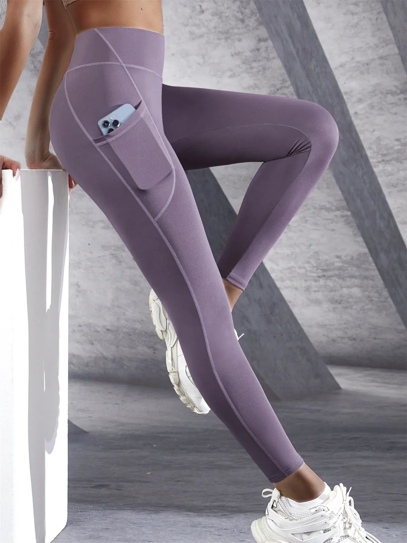 High Waist Leggings Stretch Yoga Pants Tights With Pockets