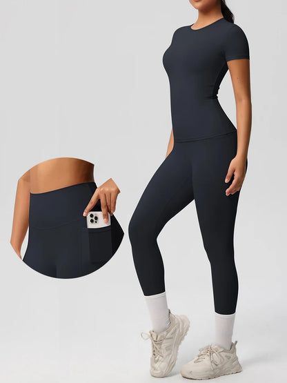 Women 2pcs Patchwork Sport Yoga Suit