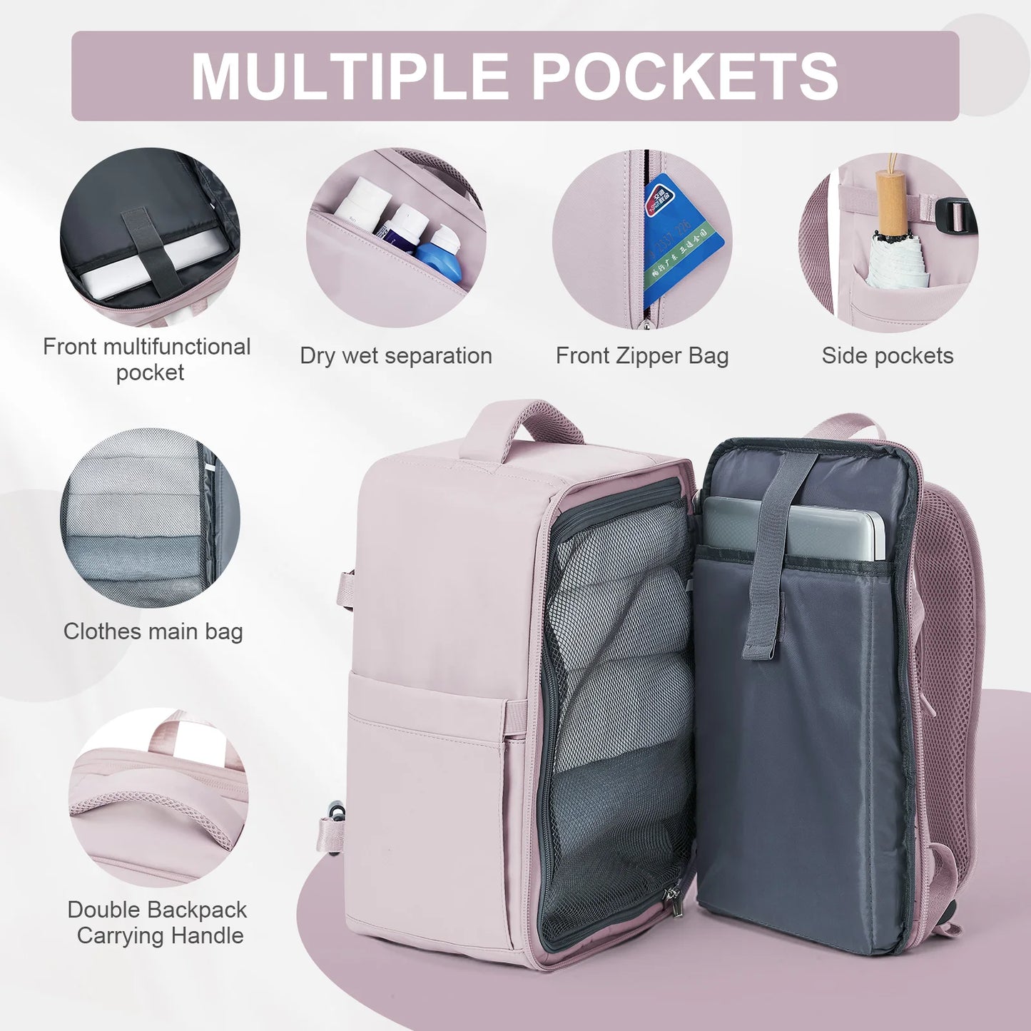 Women's Backpack Travel Suitcase  Men Laptop Backpack