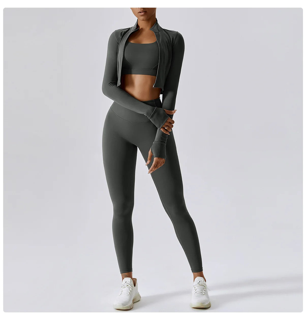 Yoga Set 3PCS  Sports Bra ，Jacket， Leggings