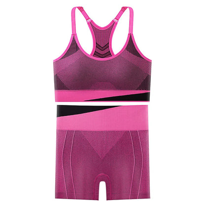 2 Piece Yoga Set Women Running Shorts and Sports  Bra