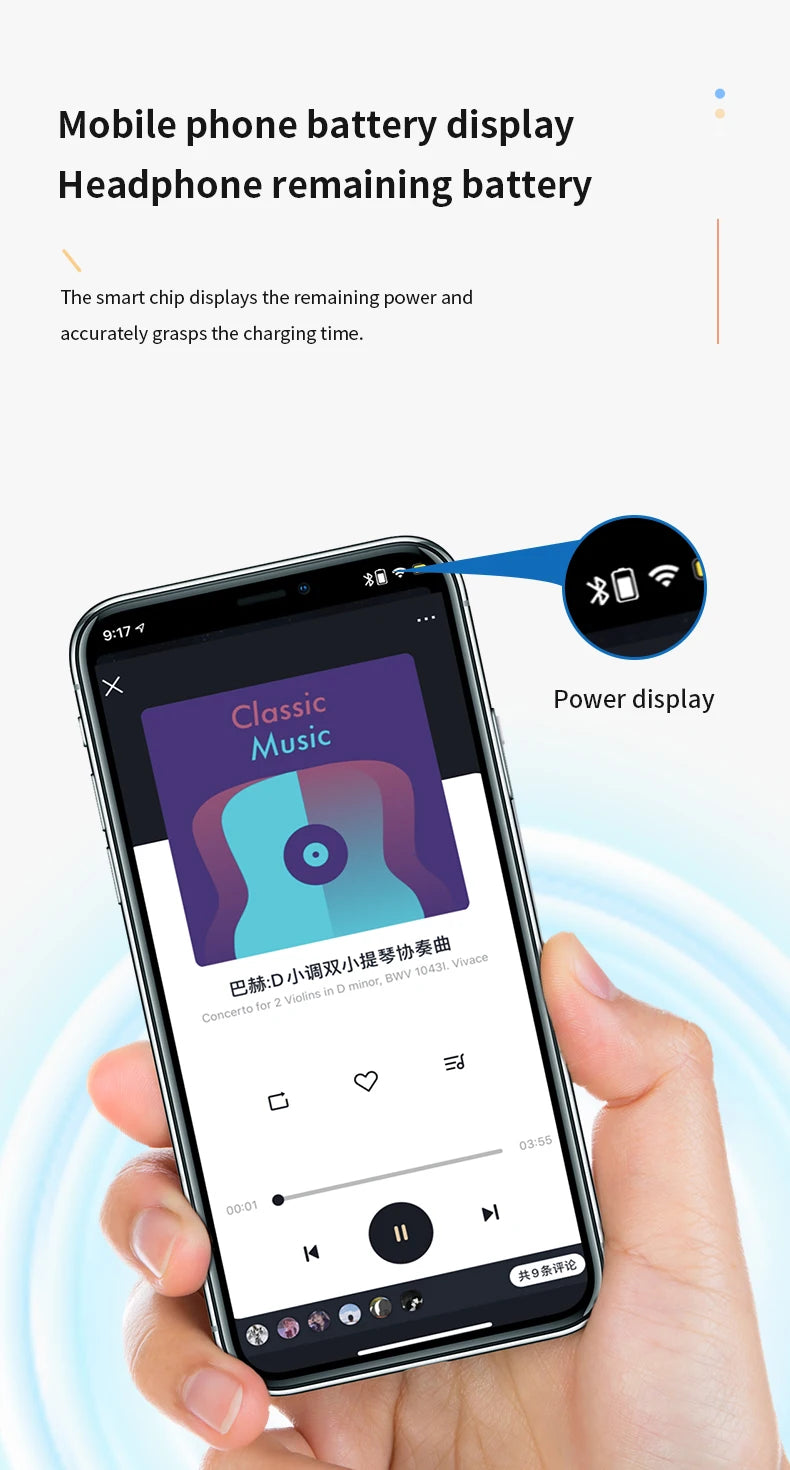 Wireless Bluetooth Earphones HIFI Bass With HD MIC Ear-Hook Earbuds Noise Cancelling Life Waterproof