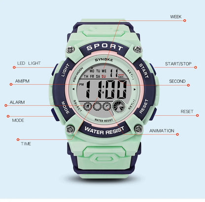 Student Watch Women's Watches Girls 50M Waterproof Watch Multifunctional Luminous Girl Boy Watch