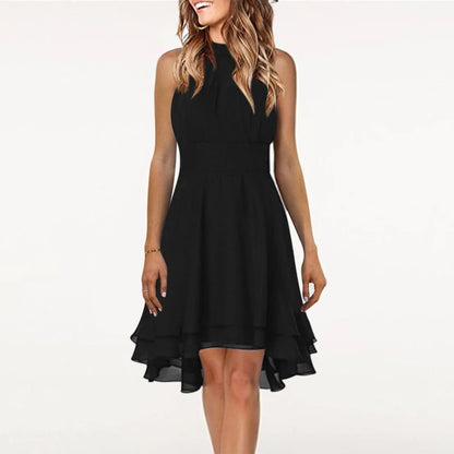 Solid Color Sexy Off-Shoulder Sleeveless Dress