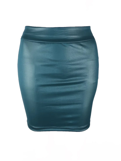 Leather Matte Slim Mini Short High Waist Skirt