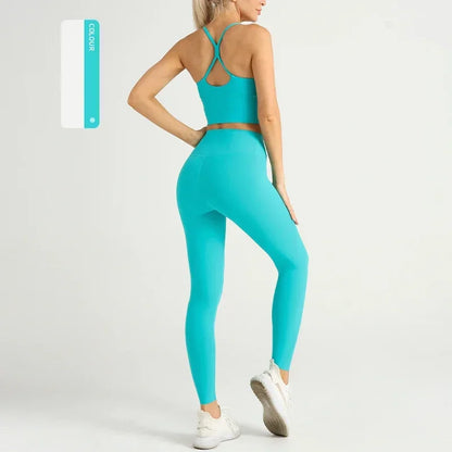 2 Piece Yoga  Set Push Up Sports Bra Leggings