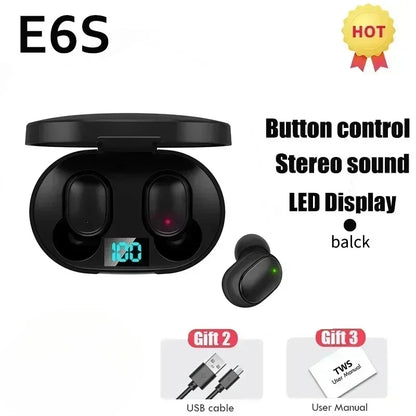 E6S Wireless Bluetooth  Earbuds Noise Cancelling with Microphone