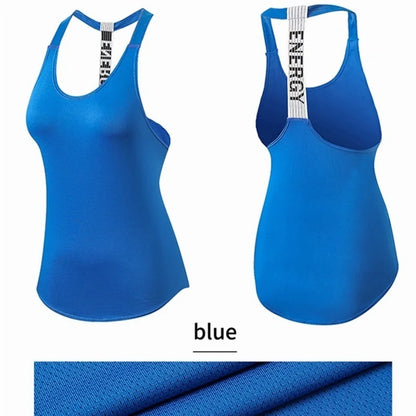 Gym Tops Sleeveless Tops Letter Backless Shirt
