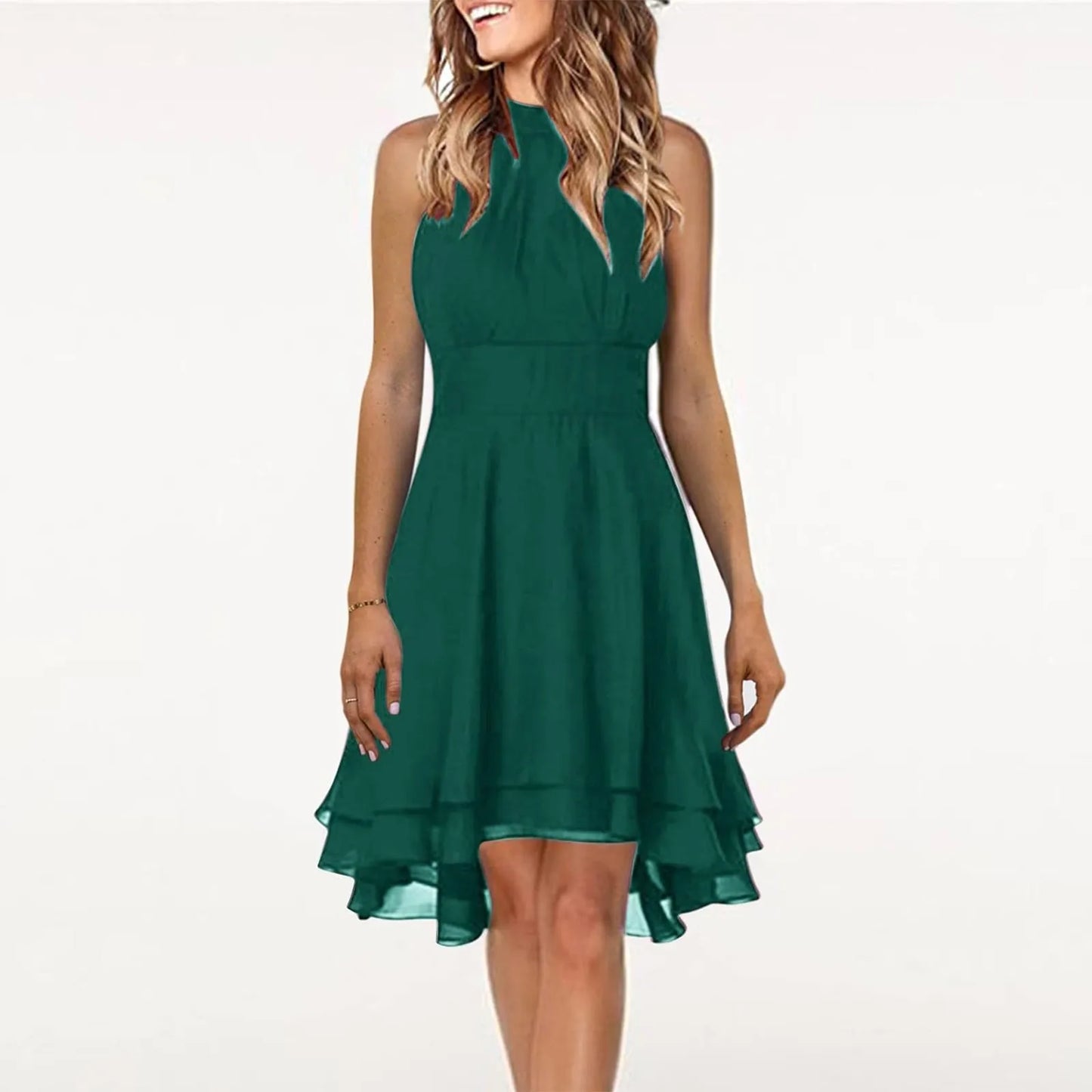 Solid Color Sexy Off-Shoulder Sleeveless Dress