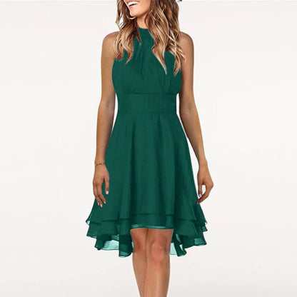 Solid Color Sexy Off-Shoulder Sleeveless Dress