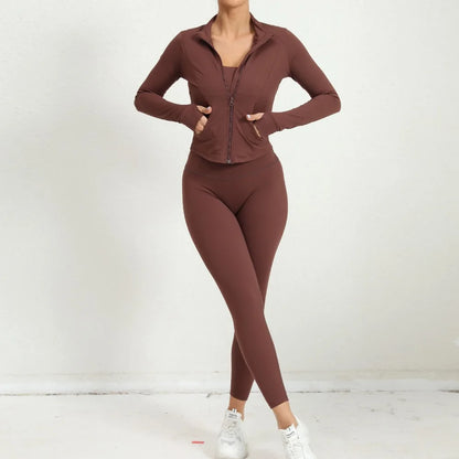 2 Pcs Gym Set  Jacket With Matching Leggings