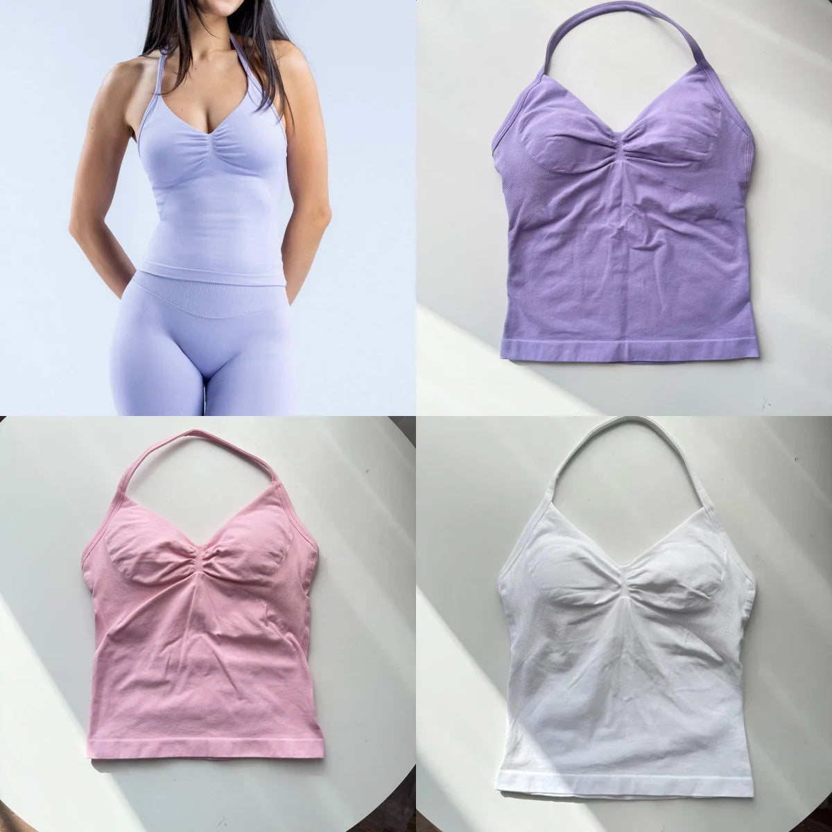 Strappy Yoga Top - Backless  Built-in Bra & Removable Cups for Running