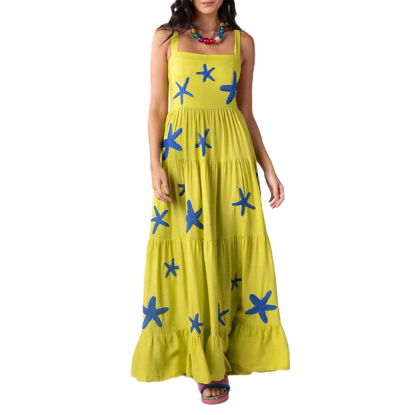 Spaghetti Strap Maxi Dress V-Neck Sleeveless