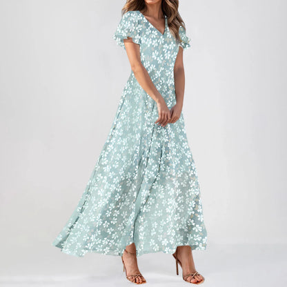 Short Sleeve Maxi Dresses Cute Floral