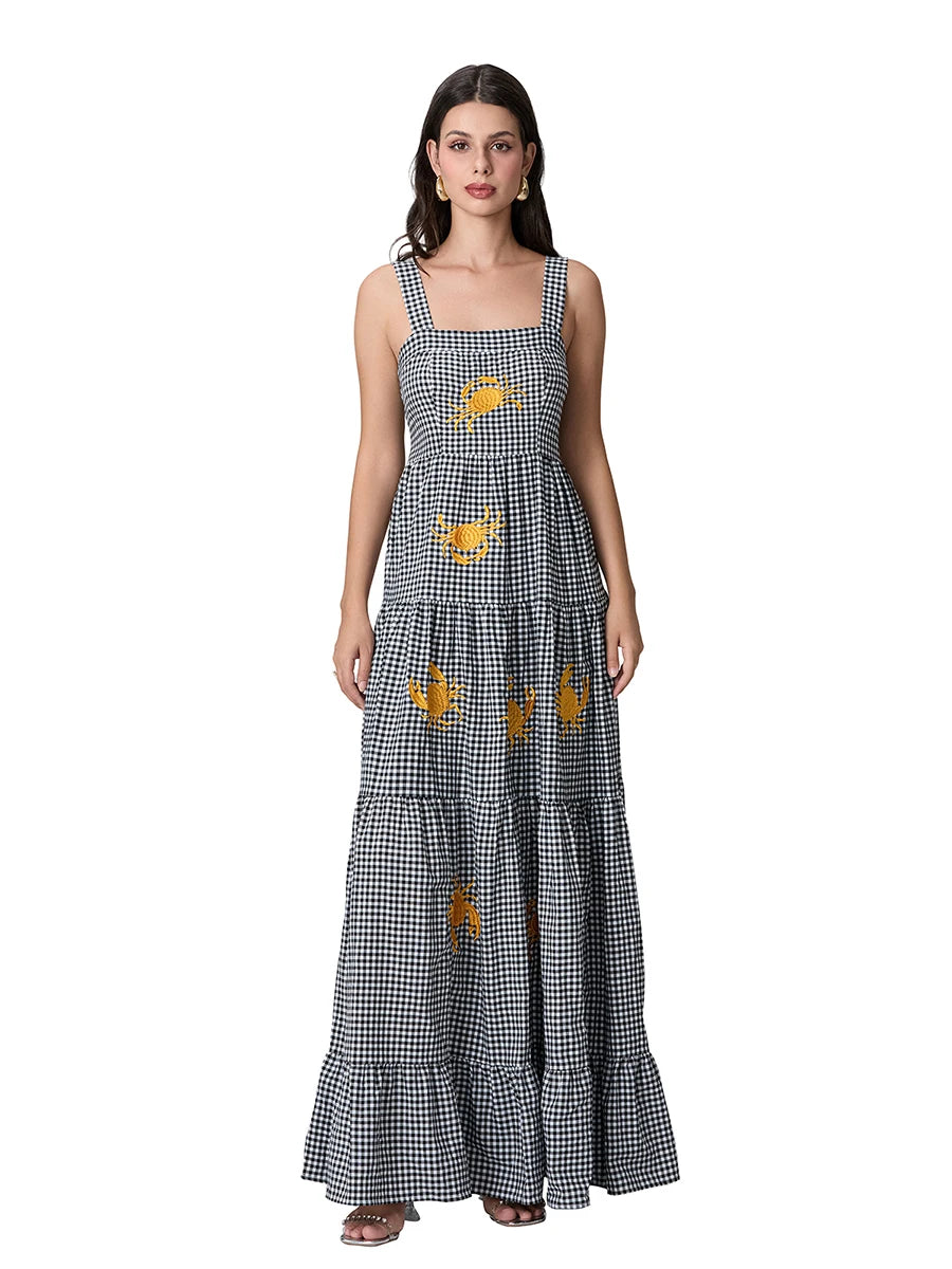 Spaghetti Strap Maxi Dress V-Neck Sleeveless