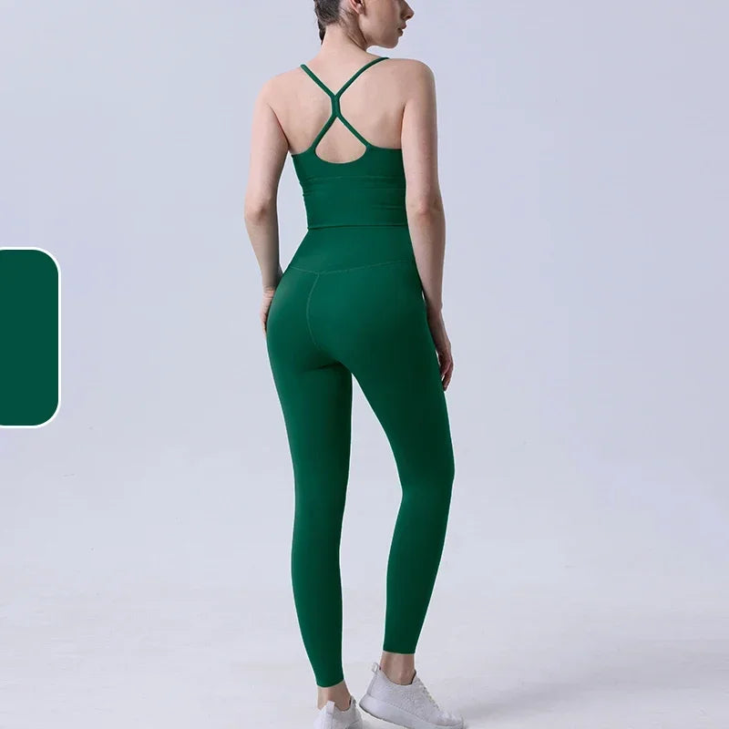2 Piece Workout Push Up  Sports Bra Leggings Suit👚