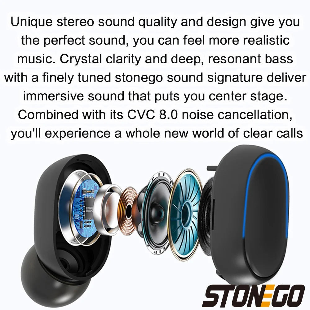 Wireless Bluetooth 5.0 Earbuds, Touch Control, Digital Display