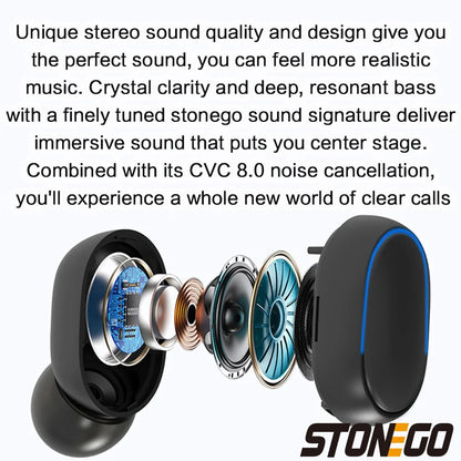 Wireless Bluetooth 5.0 Earbuds, Touch Control, Digital Display