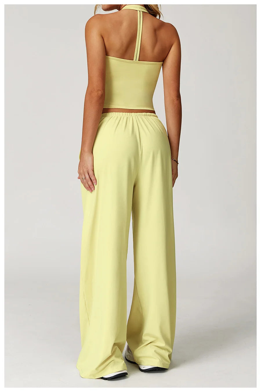 Set 2 Pieces Wide leg straight pants Tracksuit Sports Tank Top