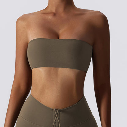 Strapless  Sports Bra Quick-Drying Yoga Tube Top