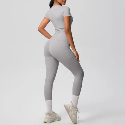 Women 2pcs Patchwork Sport Yoga Suit