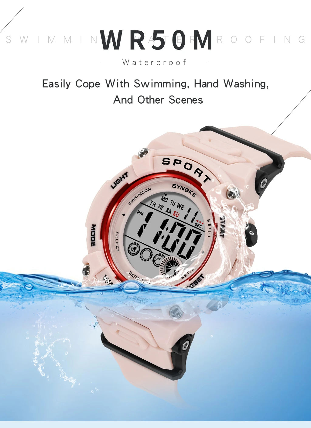 Student Watch Women's Watches Girls 50M Waterproof Watch Multifunctional Luminous Girl Boy Watch