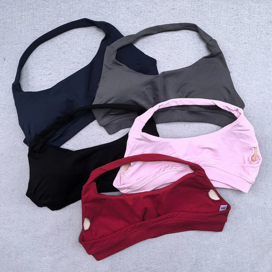 Halter Seamless Yoga Bra Padded Backless Crop Top Push Up