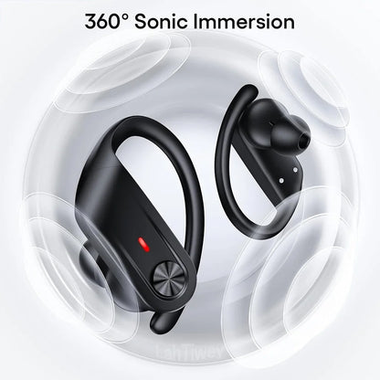 Bluetooth V5.3 Waterproof Headphones IPX7 with Noise Cancelling  80Hrs Playtime