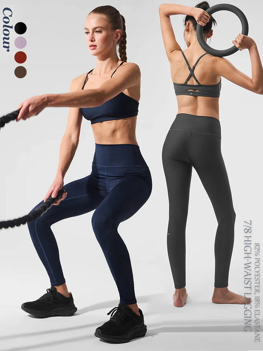 Women's Solid Color High Waist Yoga Pants