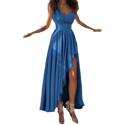 Sexy Evening Dresses Half High Collar Mid Calf Length