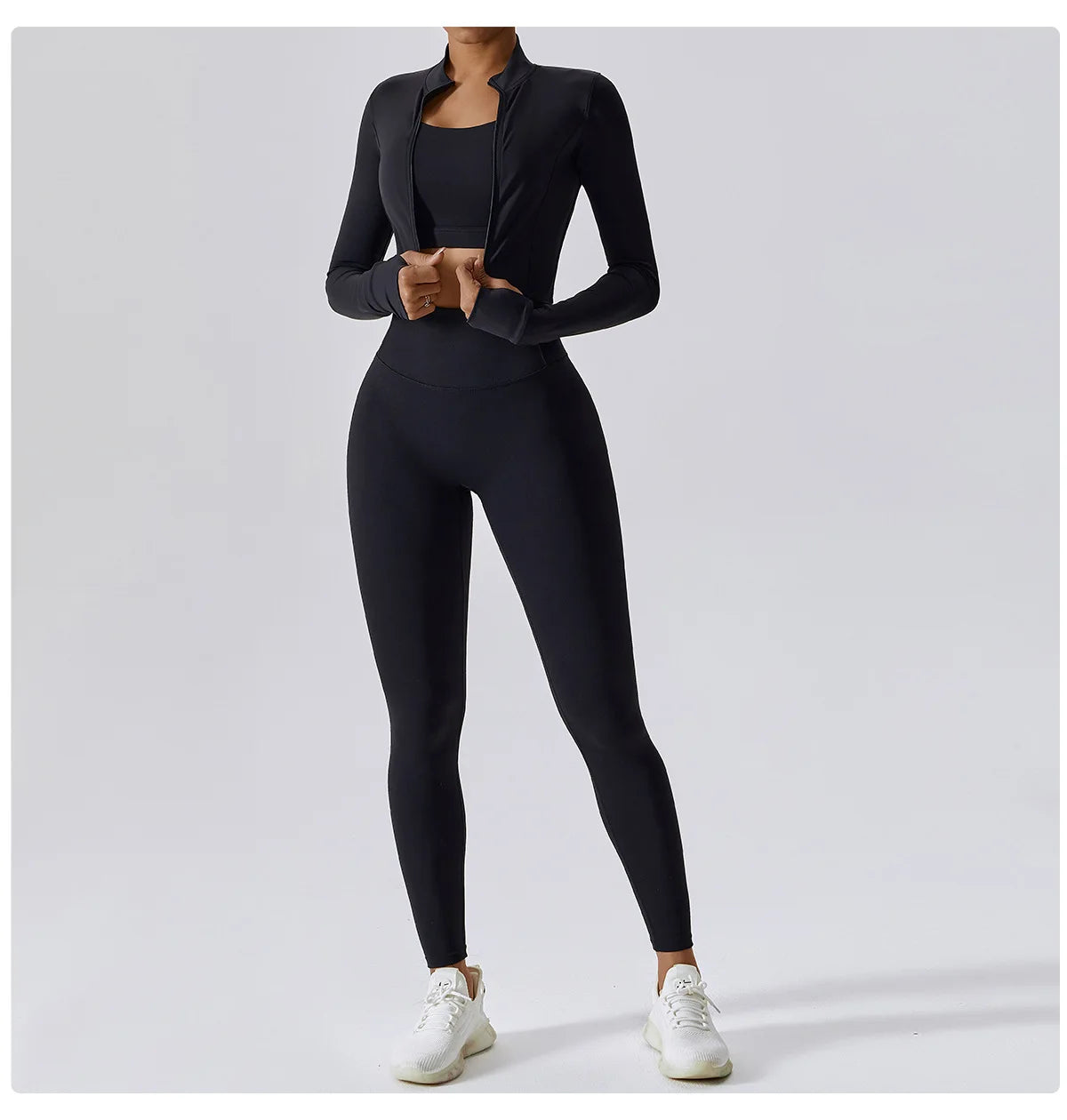 Yoga Set 3PCS  Sports Bra ，Jacket， Leggings